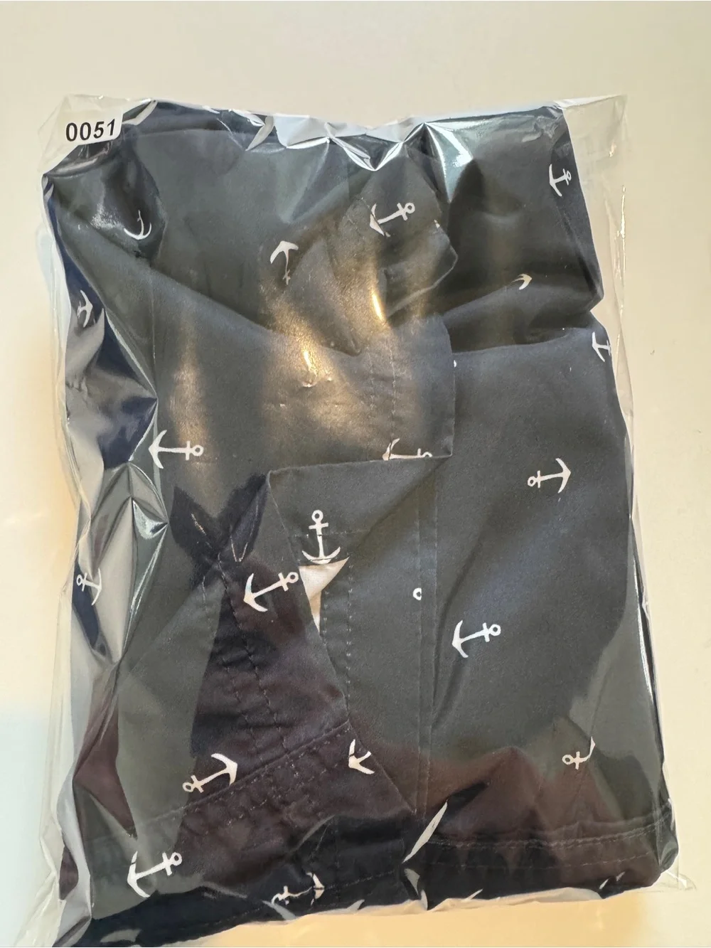 Nautica Navy Swim Trunks with White Anchor Print